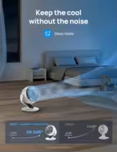 Smart Fan for Bedroom, 120° Vertical & 90° Oscillating Fan with Voice Control, 13 Inch Quiet Air Circulator for Whole Room, 70