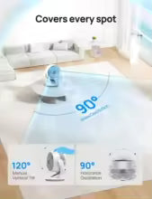 Smart Fan for Bedroom, 120° Vertical & 90° Oscillating Fan with Voice Control, 13 Inch Quiet Air Circulator for Whole Room, 70