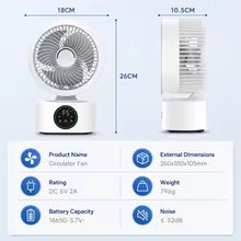 Portable Wall-Hanging Fan With Remote Control Smart Voice Rechargeable USB Household Electric Folding Fan Nightlight Air Cooler