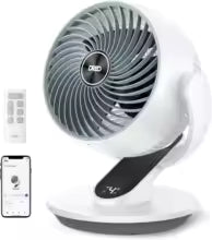 Smart Fan for Bedroom, 120° Vertical & 90° Oscillating Fan with Voice Control, 13 Inch Quiet Air Circulator for Whole Room, 70