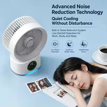 Portable Wall-Hanging Fan With Remote Control Smart Voice Rechargeable USB Household Electric Folding Fan Nightlight Air Cooler