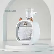 TINSOL USB Mini Air Conditioning Fan, Humidifier Desktop Fan Spray Electric, 1200mAh, Three Gear Air Conditioning, Cooling Fan
