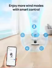 Smart Fan for Bedroom, 120° Vertical & 90° Oscillating Fan with Voice Control, 13 Inch Quiet Air Circulator for Whole Room, 70