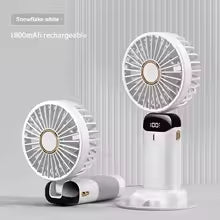 Portable Handheld Mini Fan Foldable Neck Hanging Fans 5 Speed USB Rechargeable Fan with Phone Stand and Display Screen 1800mAh