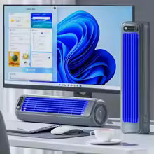 Portable 3 Speeds Tower Fan Rechargeable Non-drilling Desk Fan Quiet Standing Air Conditioning Fan Office
