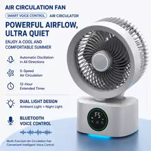 Portable Wall-Hanging Fan With Remote Control Smart Voice Rechargeable USB Household Electric Folding Fan Nightlight Air Cooler