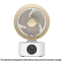 Portable Wall-Hanging Fan With Remote Control Smart Voice Rechargeable USB Household Electric Folding Fan Nightlight Air Cooler
