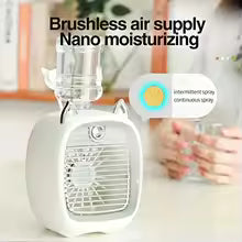 TINSOL USB Mini Air Conditioning Fan, Humidifier Desktop Fan Spray Electric, 1200mAh, Three Gear Air Conditioning, Cooling Fan